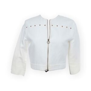 AGNONA White Cropped Jacket 